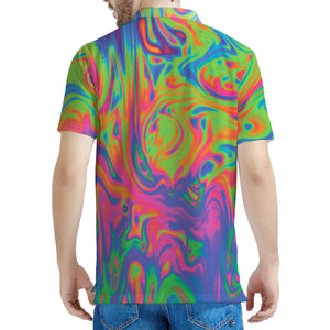 Psychedelic Bubble Print Men's Polo Shirt