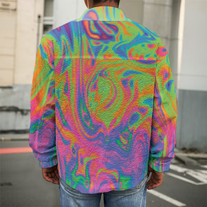 Psychedelic Bubble Print Men's Shirt Jacket