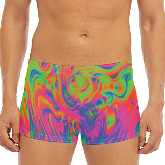 Psychedelic Bubble Print Men's Short Boxer Briefs