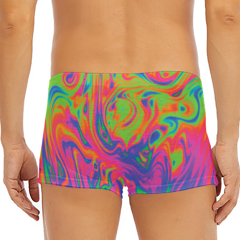 Psychedelic Bubble Print Men's Short Boxer Briefs