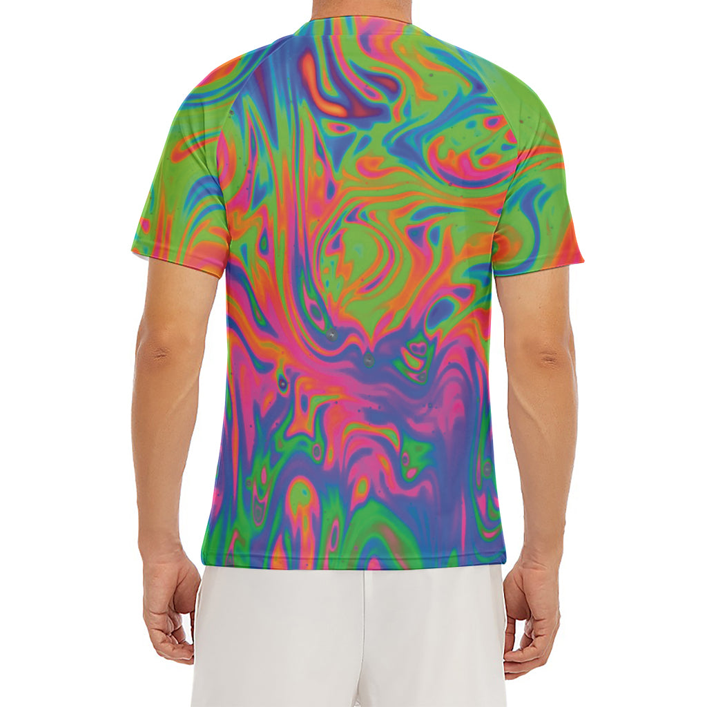 Psychedelic Bubble Print Men's Short Sleeve Rash Guard