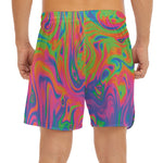 Psychedelic Bubble Print Men's Split Running Shorts