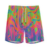 Psychedelic Bubble Print Men's Sports Shorts