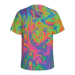 Psychedelic Bubble Print Men's Sports T-Shirt