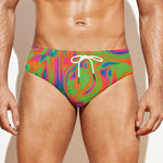 Psychedelic Bubble Print Men's Swim Briefs