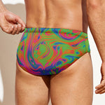 Psychedelic Bubble Print Men's Swim Briefs