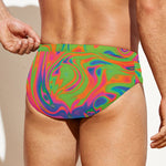 Psychedelic Bubble Print Men's Swim Briefs