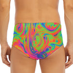 Psychedelic Bubble Print Men's Triangle Swim Briefs