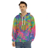 Psychedelic Bubble Print Men's Velvet Pullover Hoodie