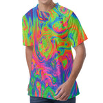 Psychedelic Bubble Print Men's Velvet T-Shirt