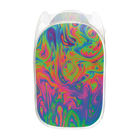 Psychedelic Bubble Print Mesh Laundry Hamper