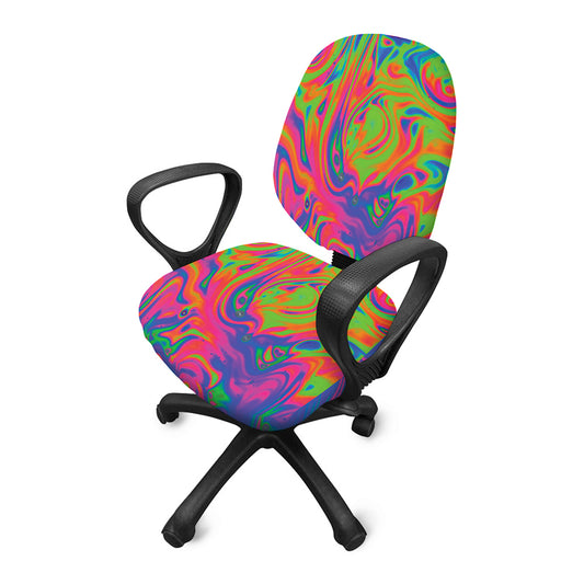 Psychedelic Bubble Print Office Chair Cover
