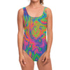 Psychedelic Bubble Print One Piece Swimsuit