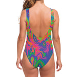 Psychedelic Bubble Print One Piece Swimsuit