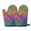 Psychedelic Bubble Print Oven Mitts