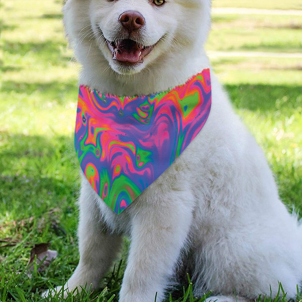 Psychedelic Bubble Print Over The Collar Dog Bandana