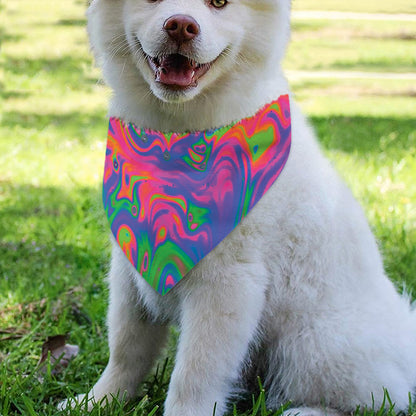 Psychedelic Bubble Print Over The Collar Dog Bandana