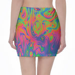 Psychedelic Bubble Print Pencil Mini Skirt