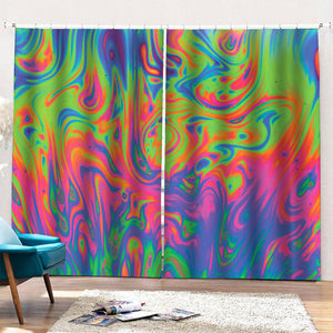 Psychedelic Bubble Print Pencil Pleat Curtains