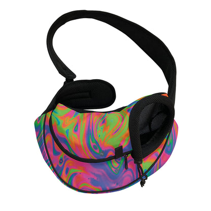 Psychedelic Bubble Print Pet Sling Carrier