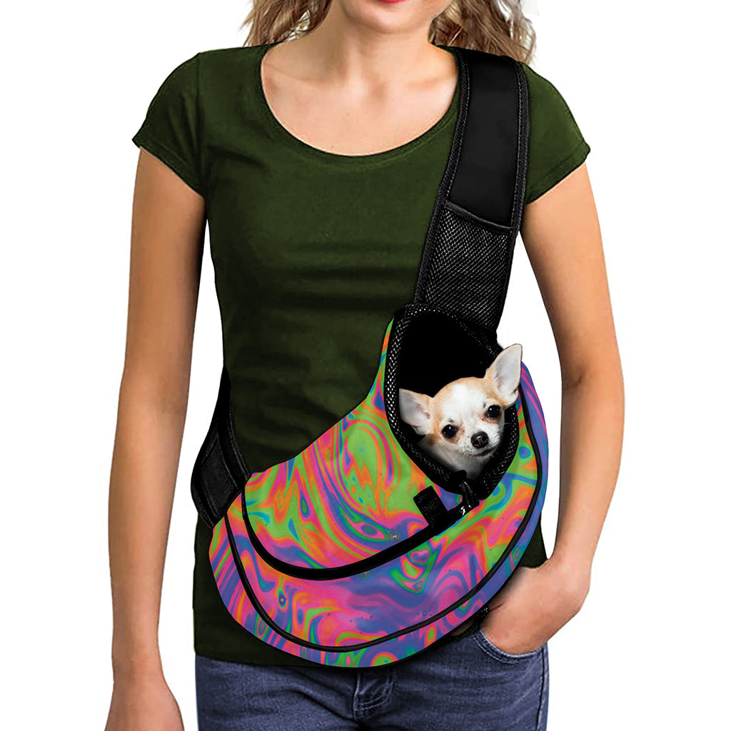 Psychedelic Bubble Print Pet Sling Carrier