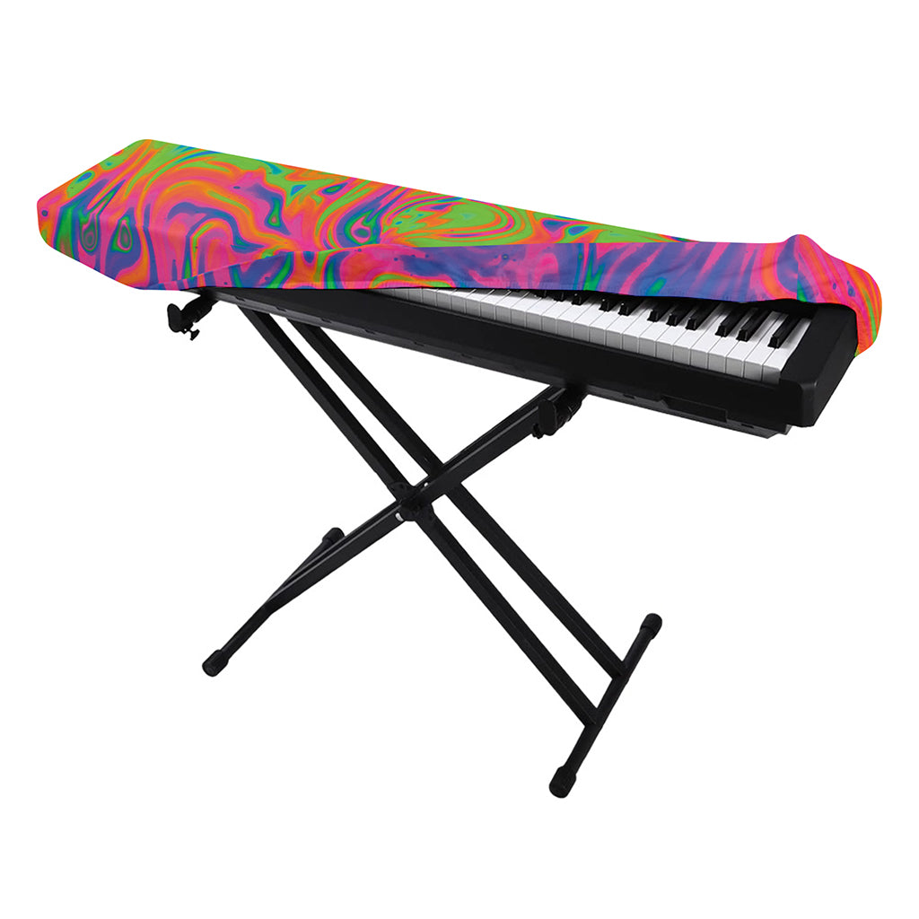 Psychedelic Bubble Print Piano Keyboard Cover