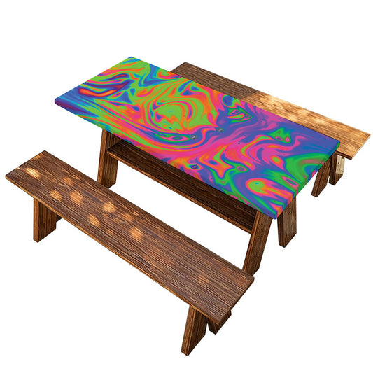 Psychedelic Bubble Print Picnic Table Cover