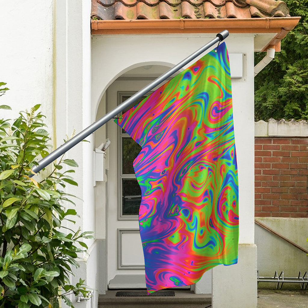 Psychedelic Bubble Print Polyester Flag