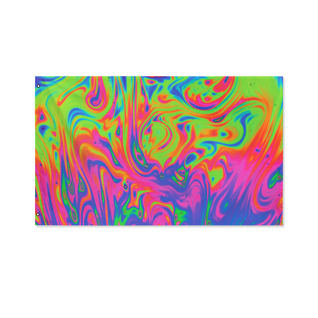 Psychedelic Bubble Print Polyester Flag