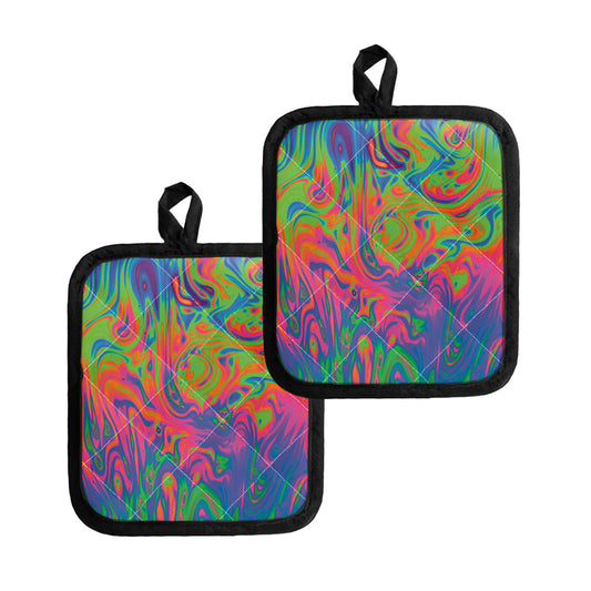 Psychedelic Bubble Print Pot Holders