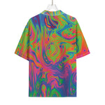 Psychedelic Bubble Print Rayon Hawaiian Shirt