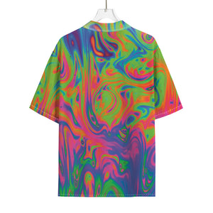 Psychedelic Bubble Print Rayon Hawaiian Shirt