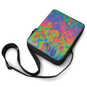 Psychedelic Bubble Print Rectangular Crossbody Bag