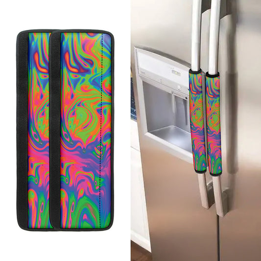 Psychedelic Bubble Print Refrigerator Handle Covers