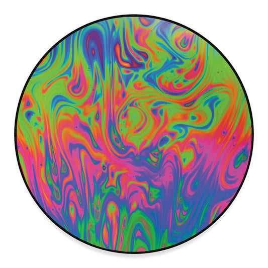 Psychedelic Bubble Print Round Floor Mat