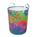 Psychedelic Bubble Print Round Laundry Basket