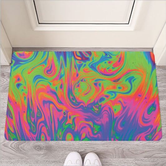 Psychedelic Bubble Print Rubber Doormat