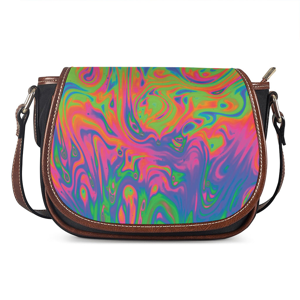 Psychedelic Bubble Print Saddle Bag