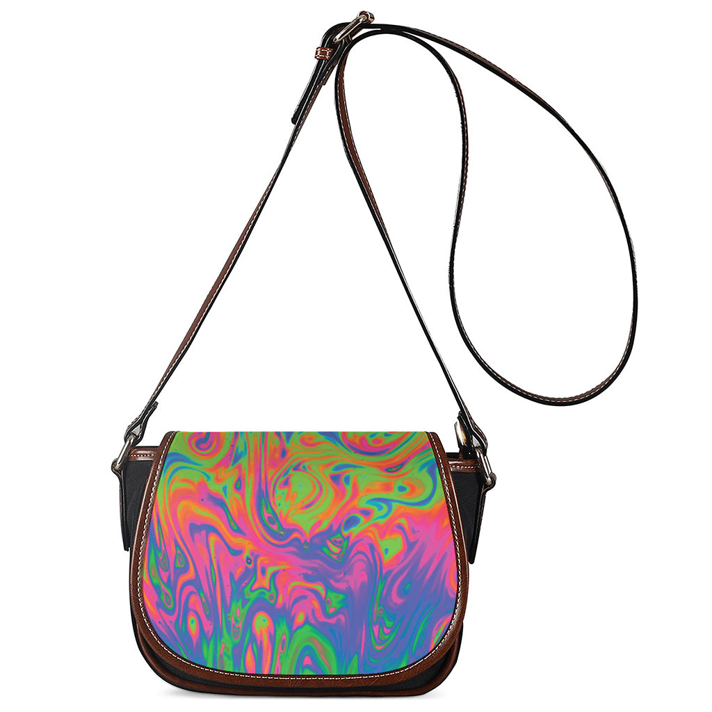 Psychedelic Bubble Print Saddle Bag