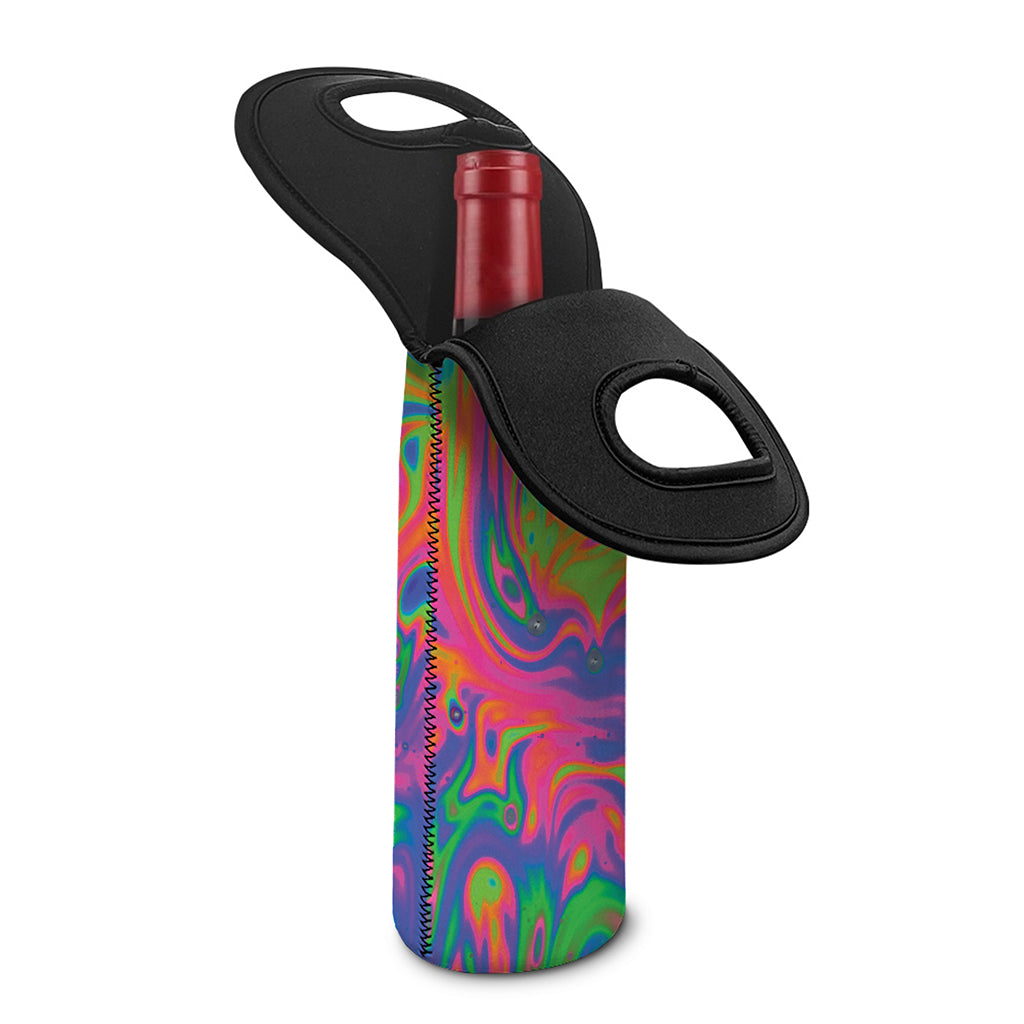 Psychedelic Bubble Print Single Neoprene Wine Tote