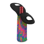Psychedelic Bubble Print Single Neoprene Wine Tote