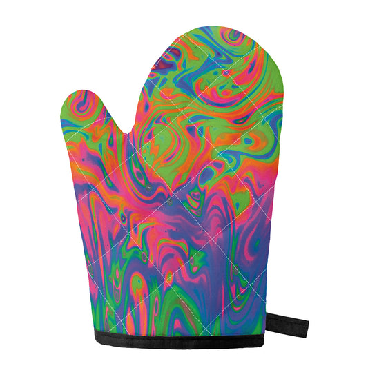 Psychedelic Bubble Print Single Oven Mitt
