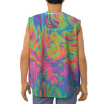 Psychedelic Bubble Print Sleeveless Baseball Jersey