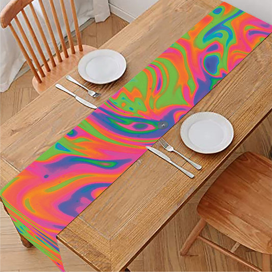 Psychedelic Bubble Print Table Runner