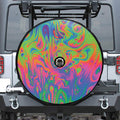 Psychedelic Bubble Print Tire Cover With Camera Hole