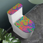 Psychedelic Bubble Print Toilet Lid And Tank Cover Set