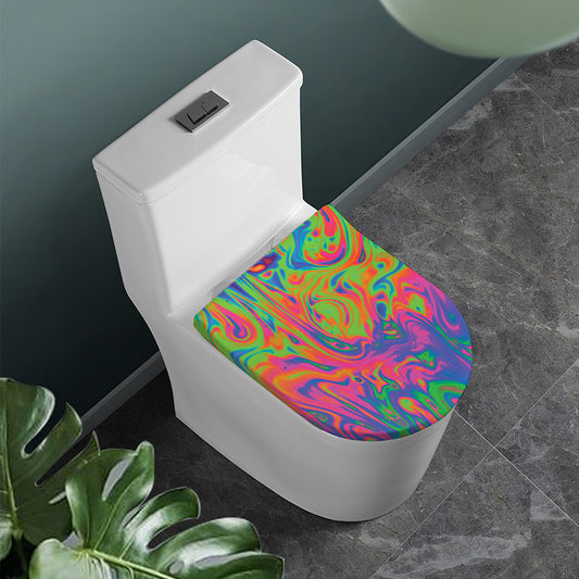 Psychedelic Bubble Print Toilet Lid Cover