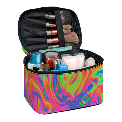 Psychedelic Bubble Print Travel Makeup Bag