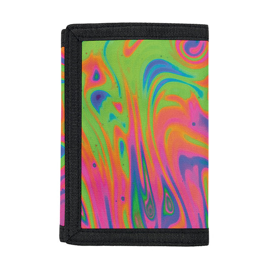 Psychedelic Bubble Print Trifold Wallet