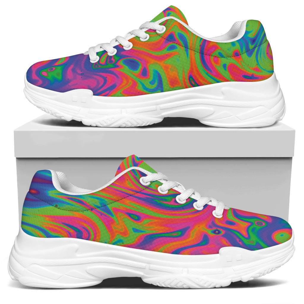 Psychedelic Bubble Print White Chunky Shoes